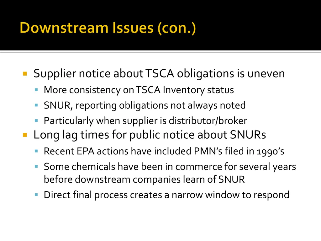 supplier notice about tsca obligations is uneven