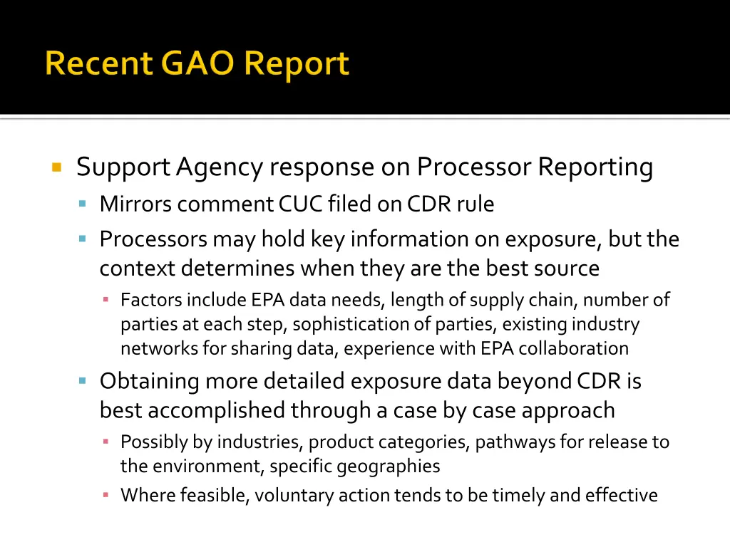 support agency response on processor reporting