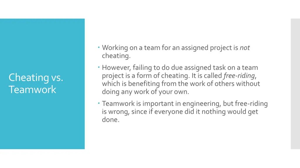 working on a team for an assigned project