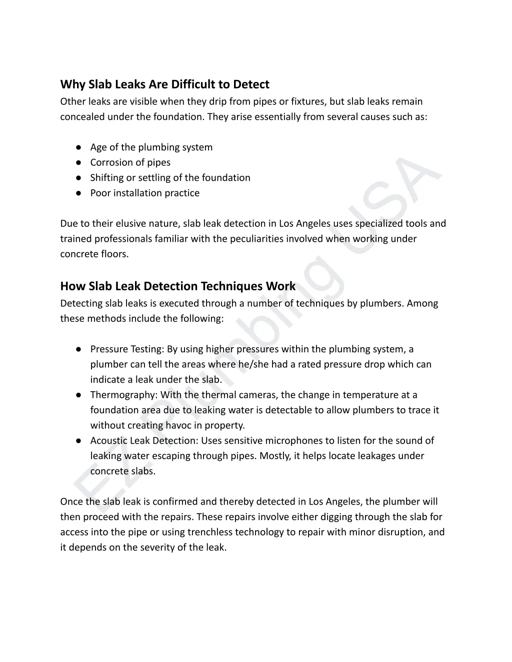 why slab leaks are difficult to detect other