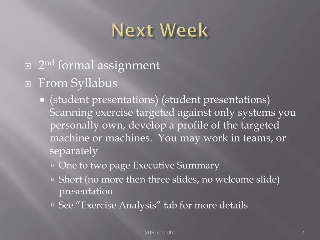 2 nd formal assignment from syllabus student