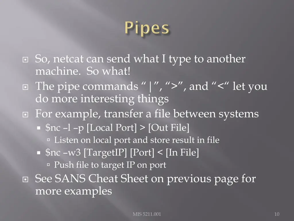 so netcat can send what i type to another machine
