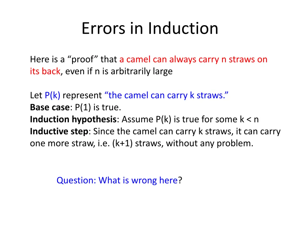 errors in induction 1