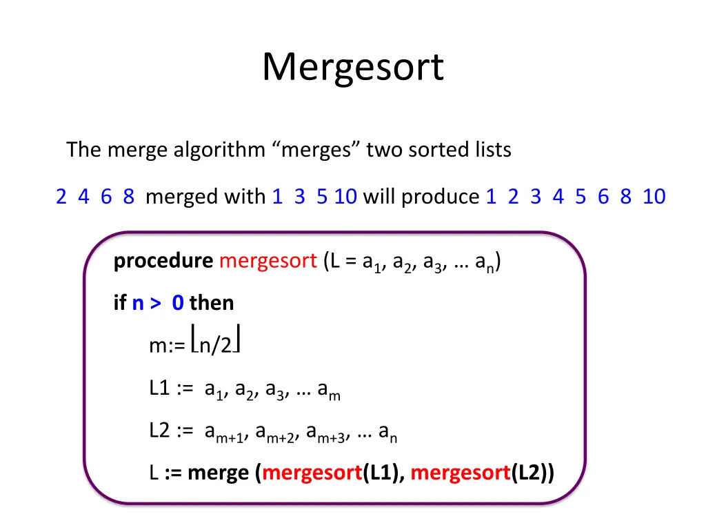 mergesort