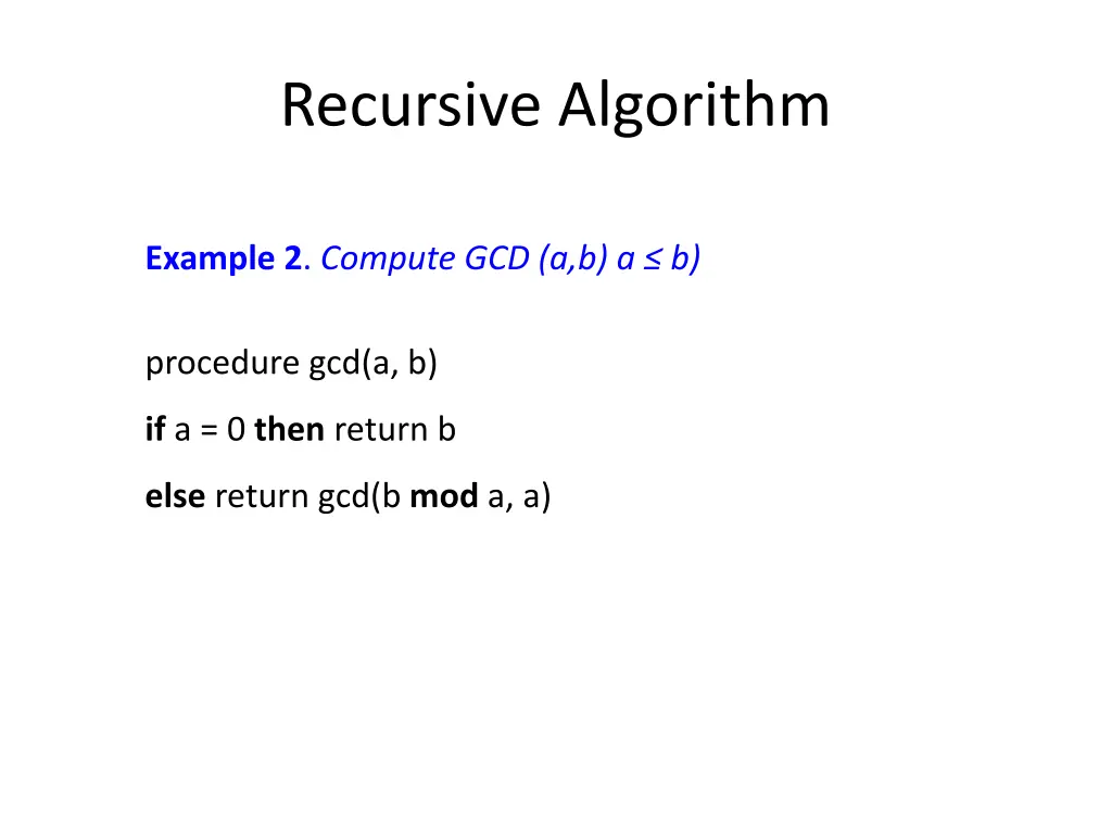 recursive algorithm 1