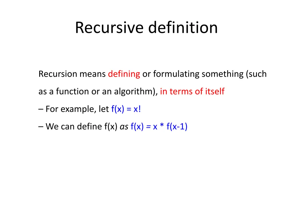 recursive definition