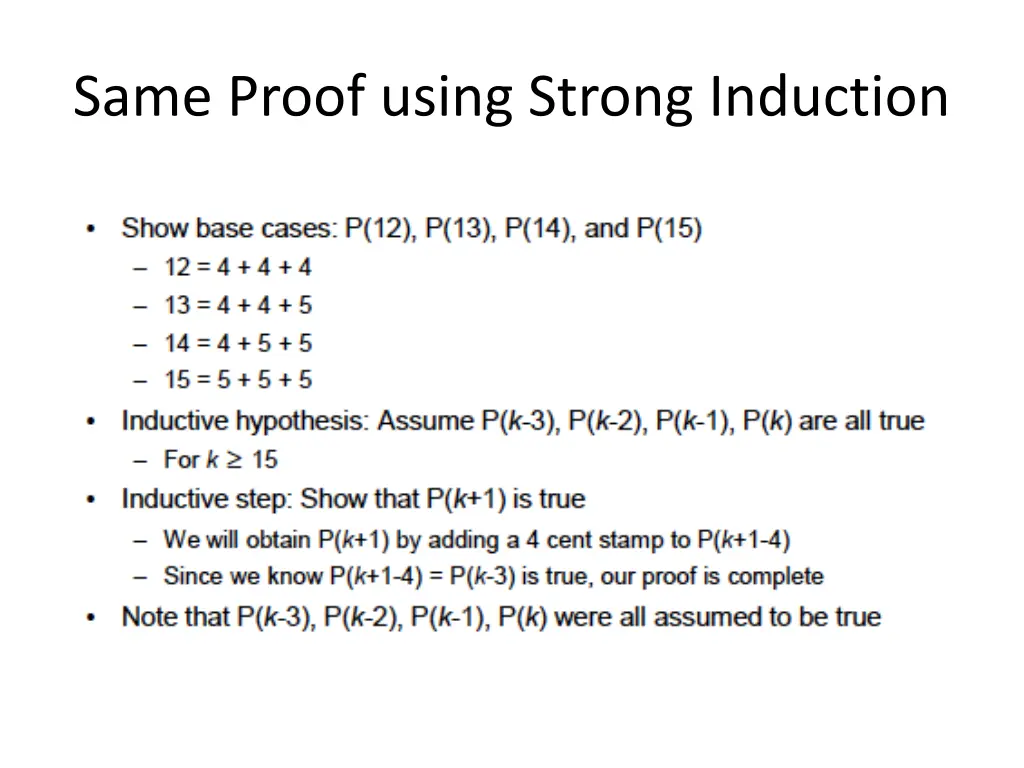 same proof using strong induction