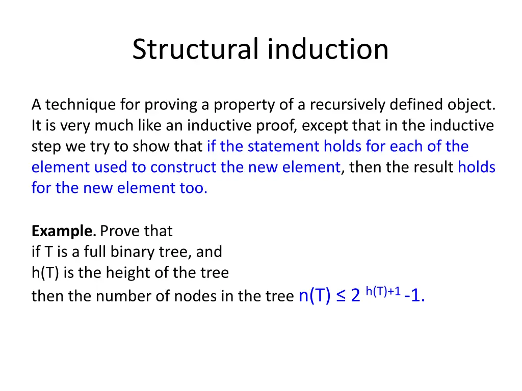 structural induction