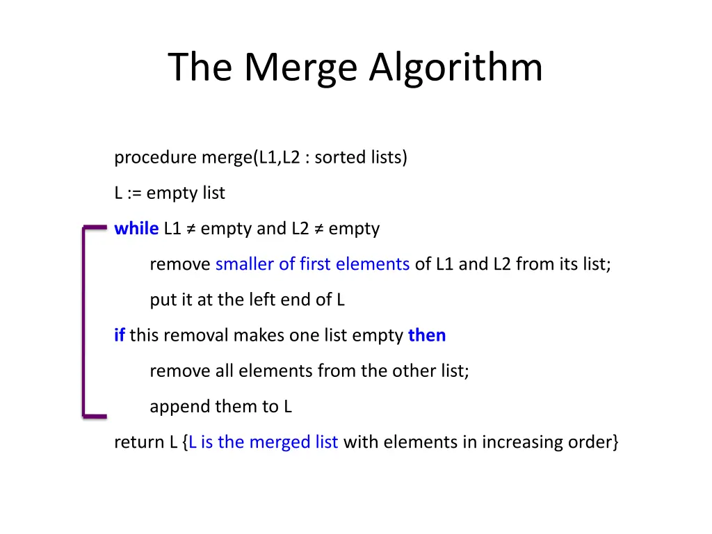 the merge algorithm
