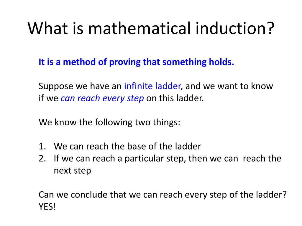 what is mathematical induction