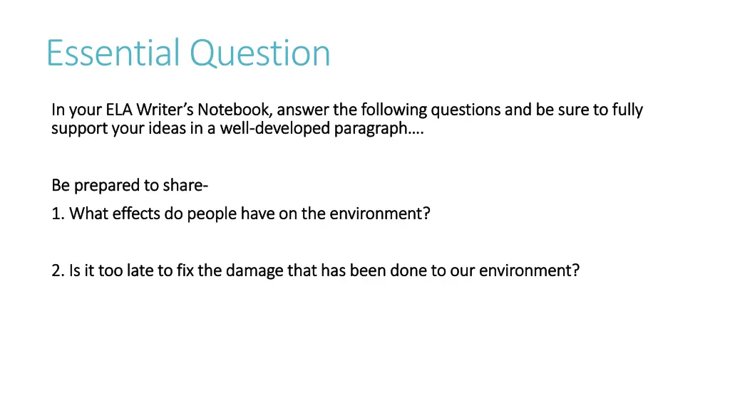 essential question