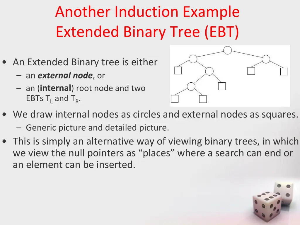 another induction example extended binary tree ebt