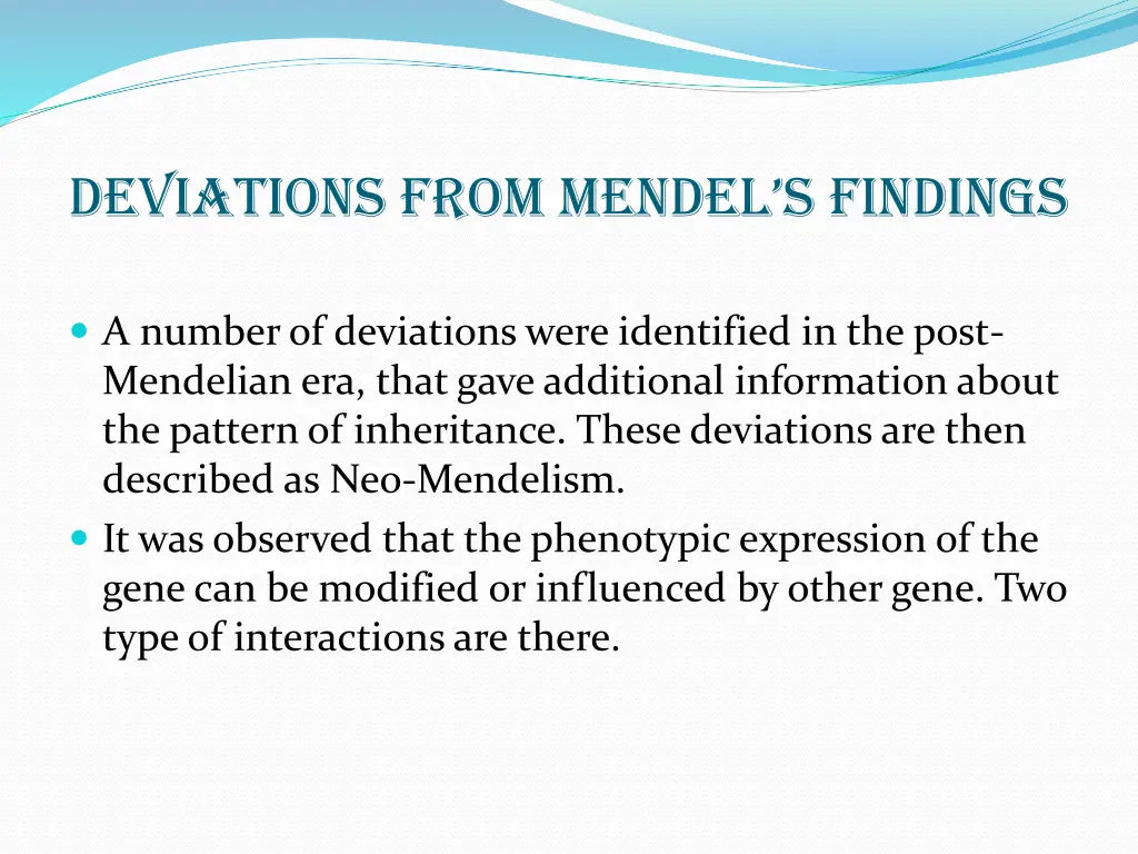 deviations from mendel s findings