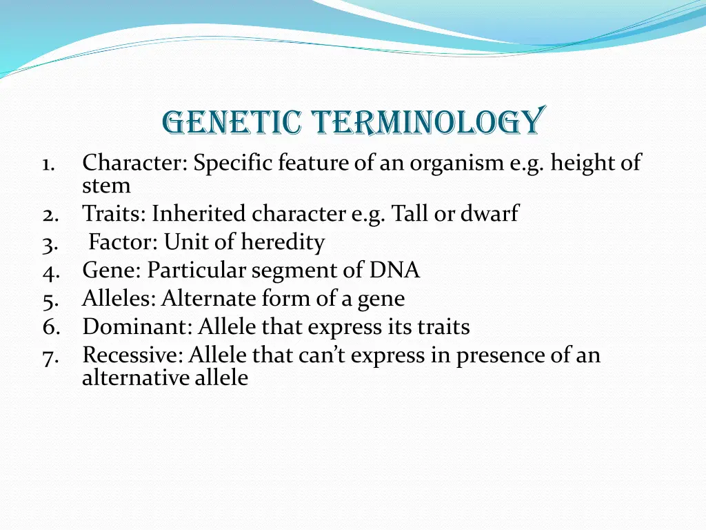 genetic terminology character specific feature