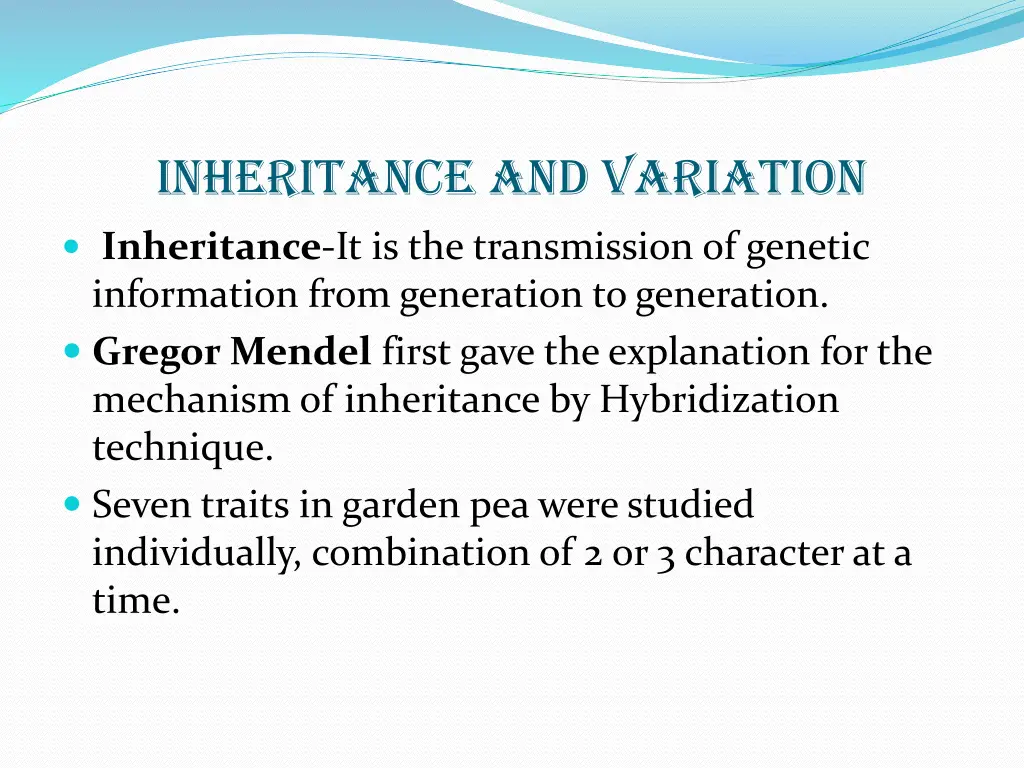 inheritance and variation