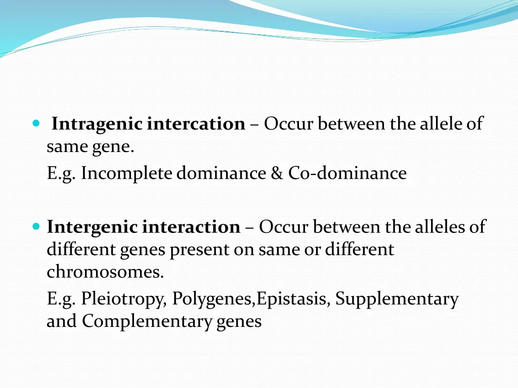 intragenic intercation occur between the allele