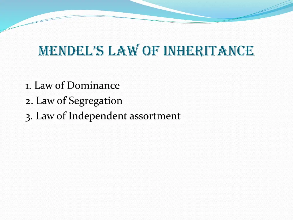 mendel s law of inheritance