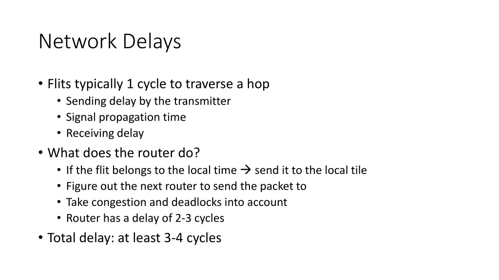 network delays 1