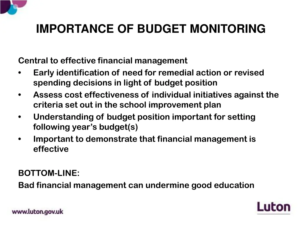 importance of budget monitoring
