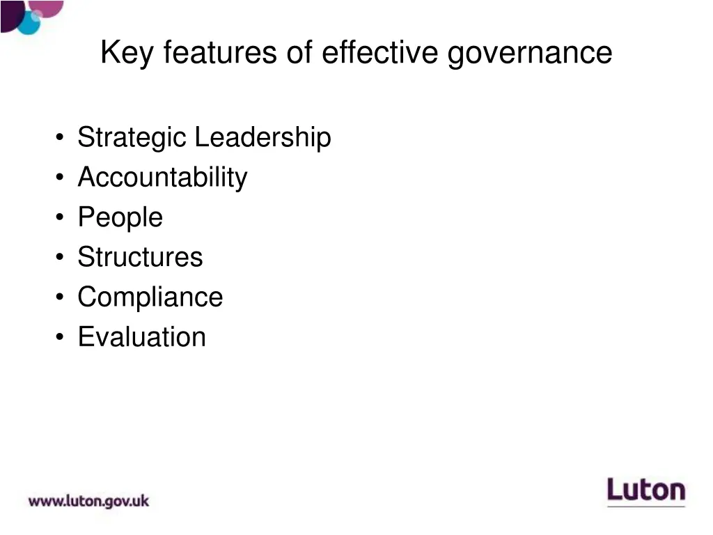 key features of effective governance