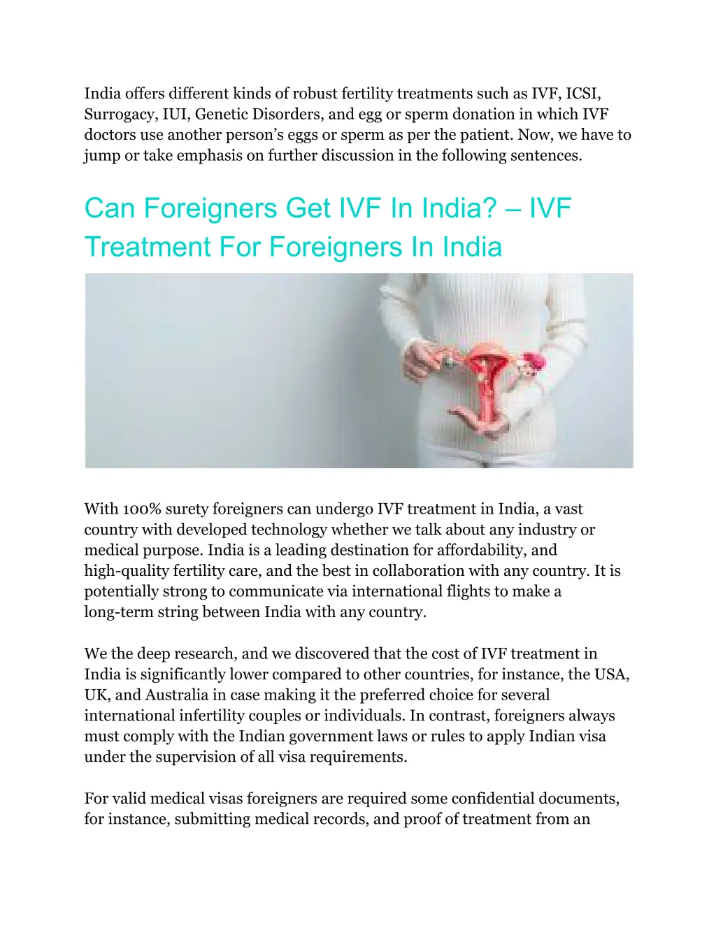 india offers different kinds of robust fertility