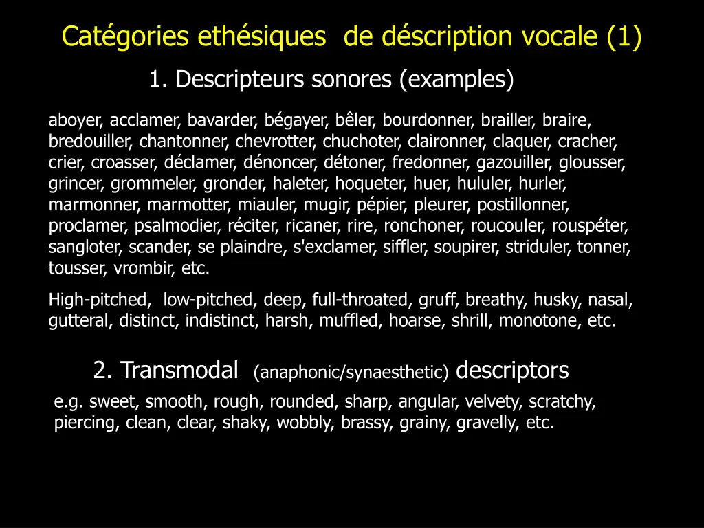 cat gories eth siques de d scription vocale 1