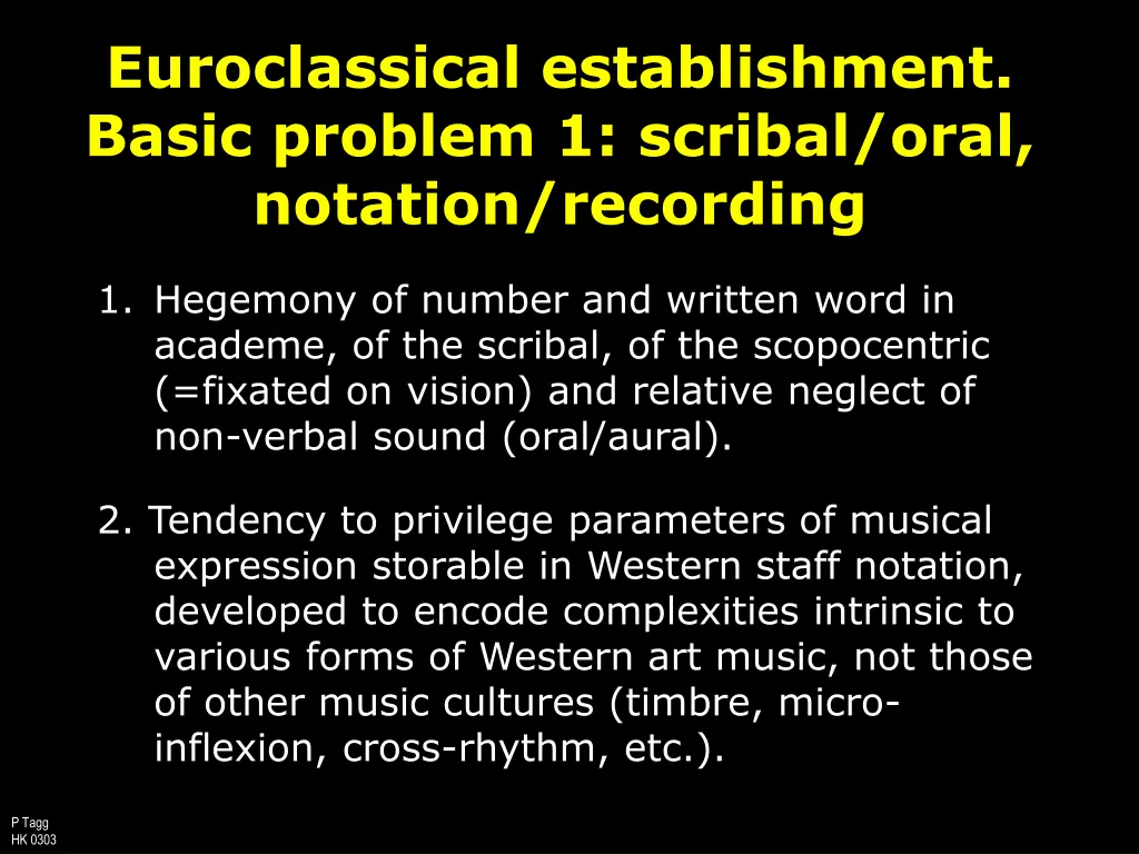 euroclassical establishment basic problem