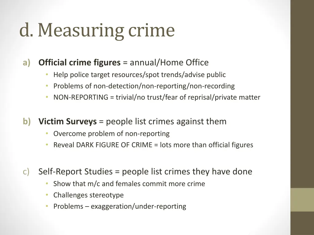 d measuring crime