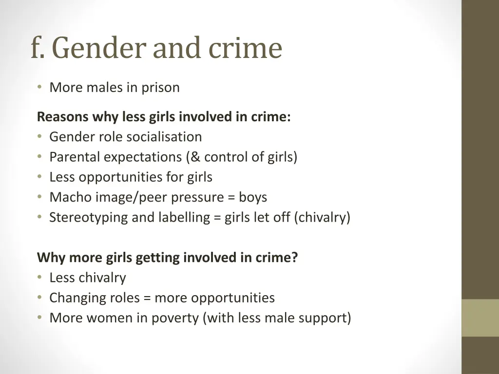 f gender and crime