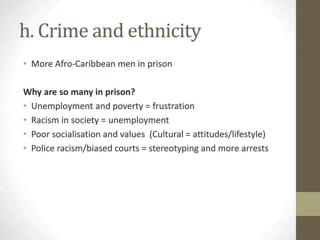 h crime and ethnicity