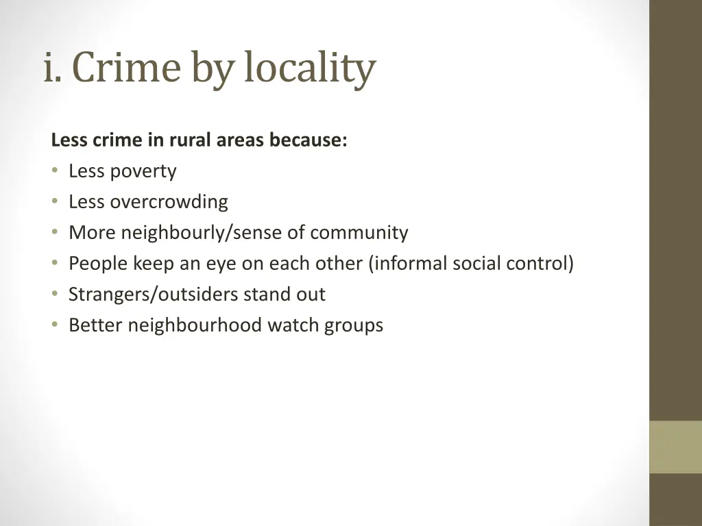 i crime by locality
