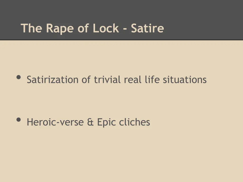 the rape of lock satire