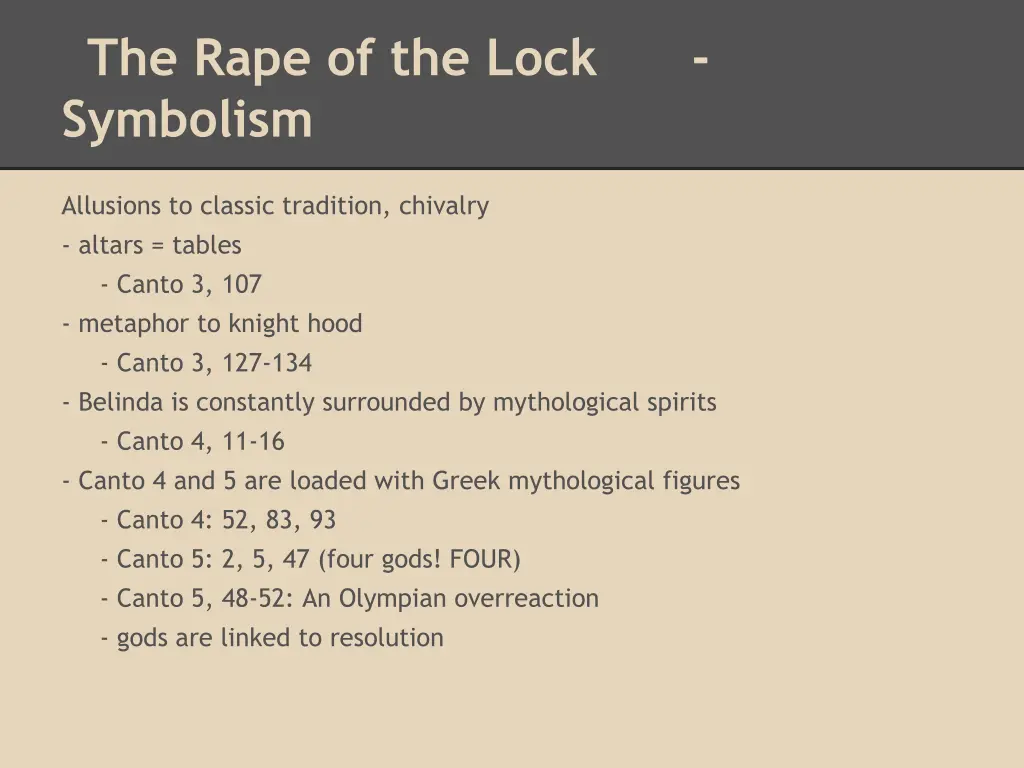 the rape of the lock symbolism 1