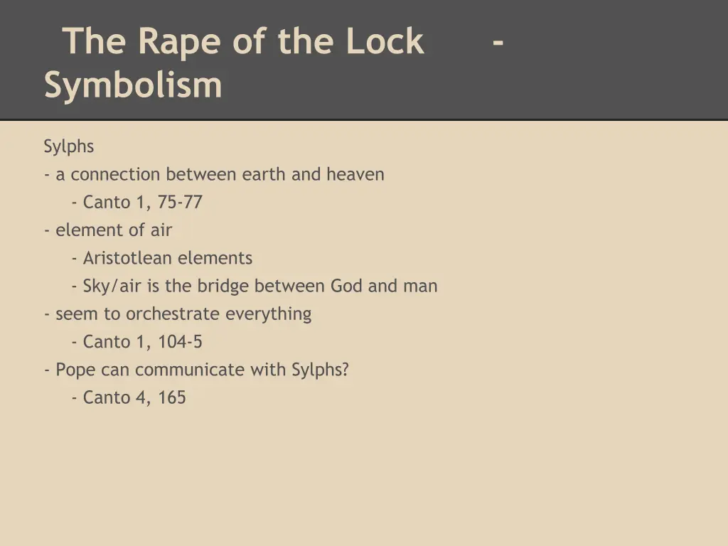 the rape of the lock symbolism