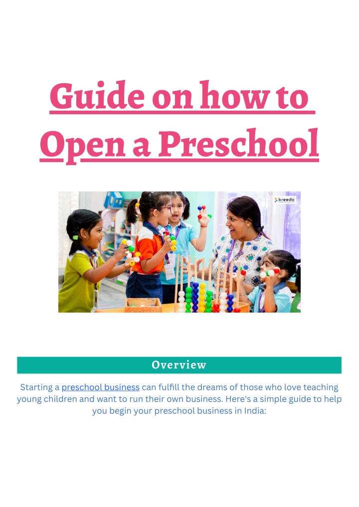 guide on how to open a preschool