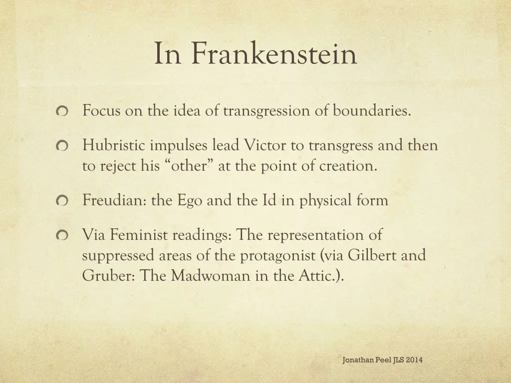 in frankenstein