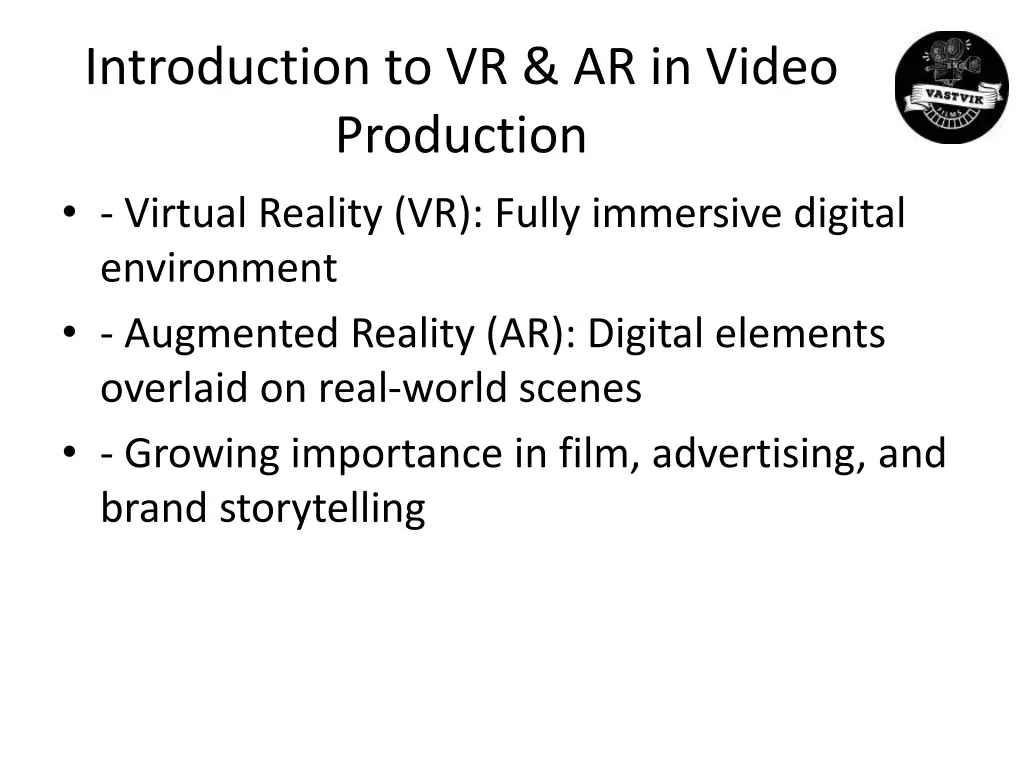 introduction to vr ar in video production virtual