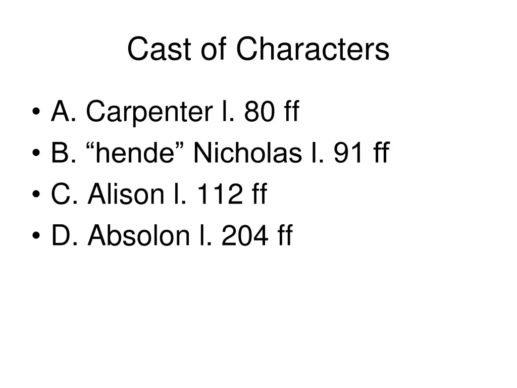 cast of characters