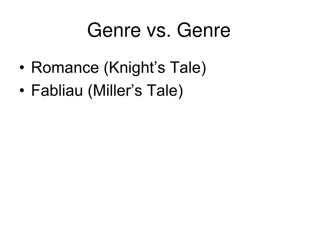 genre vs genre