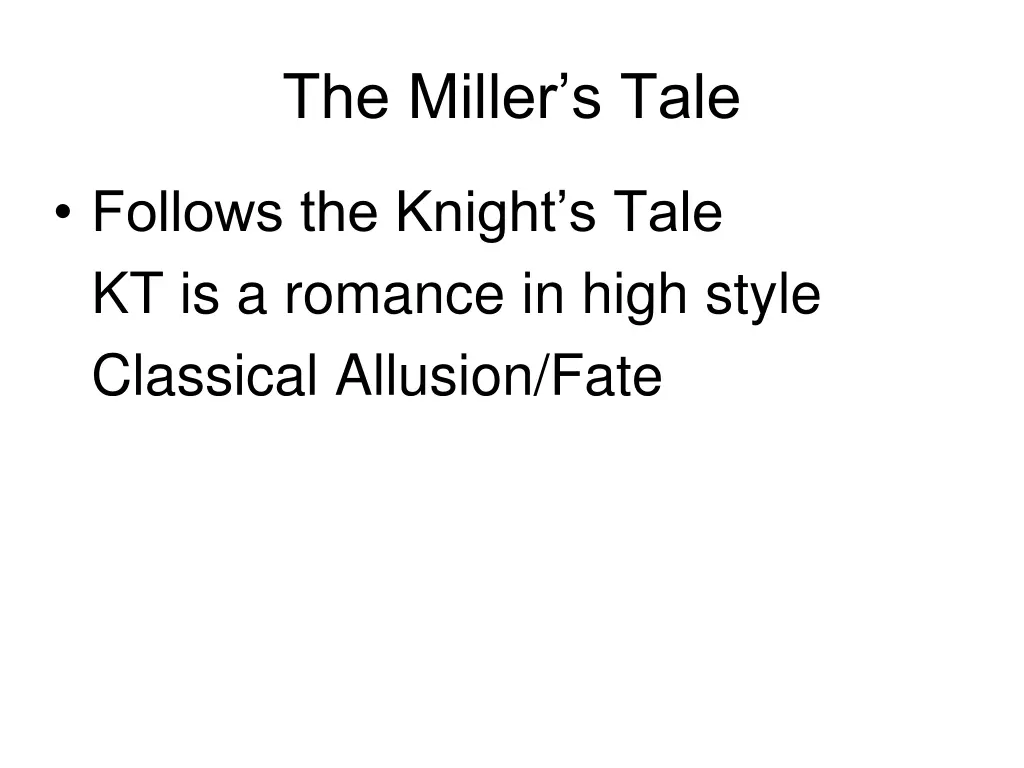 the miller s tale