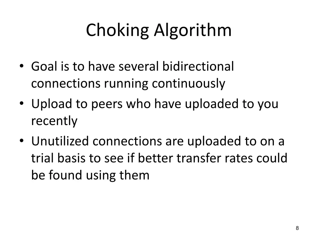 choking algorithm