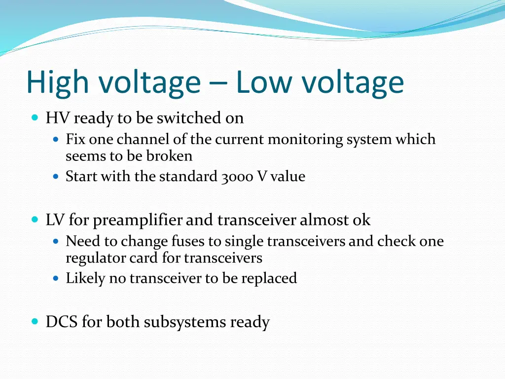 high voltage low voltage