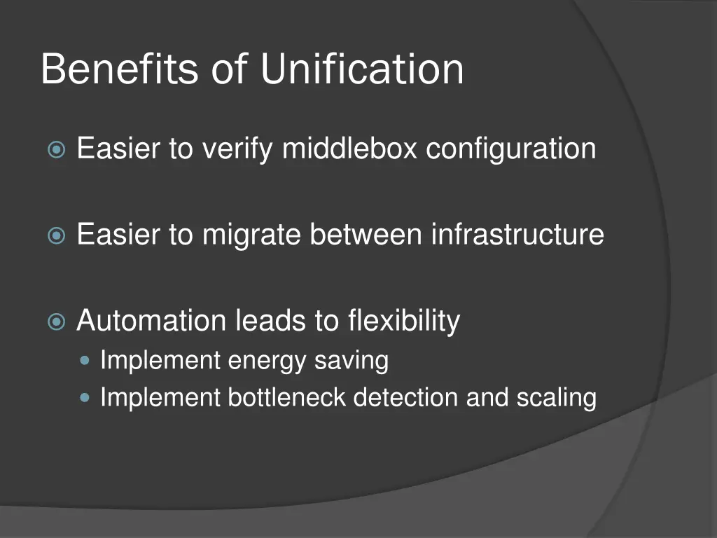benefits of unification