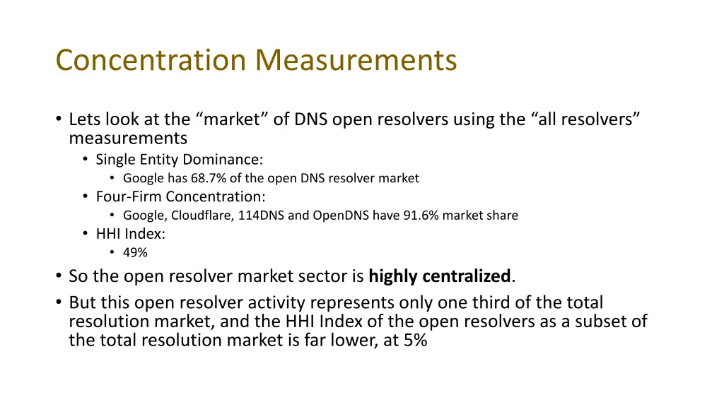 concentration measurements