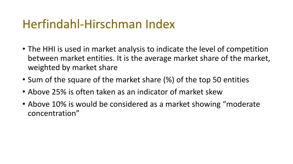 herfindahl hirschman index