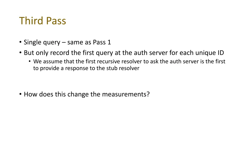 third pass