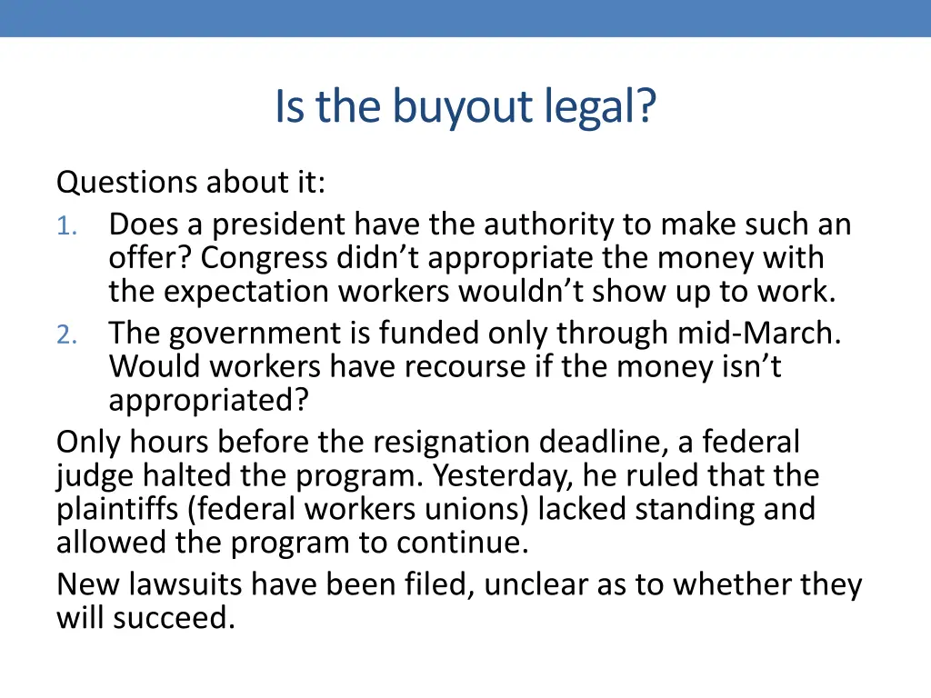 is the buyout legal