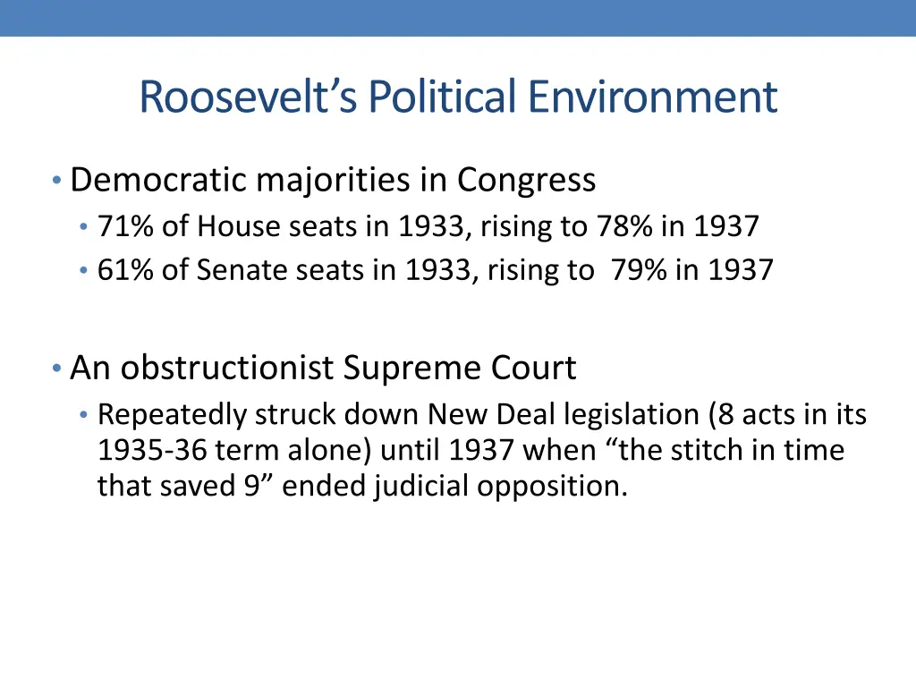 roosevelt s political environment