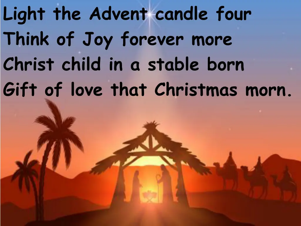 light the advent candle four think of joy forever