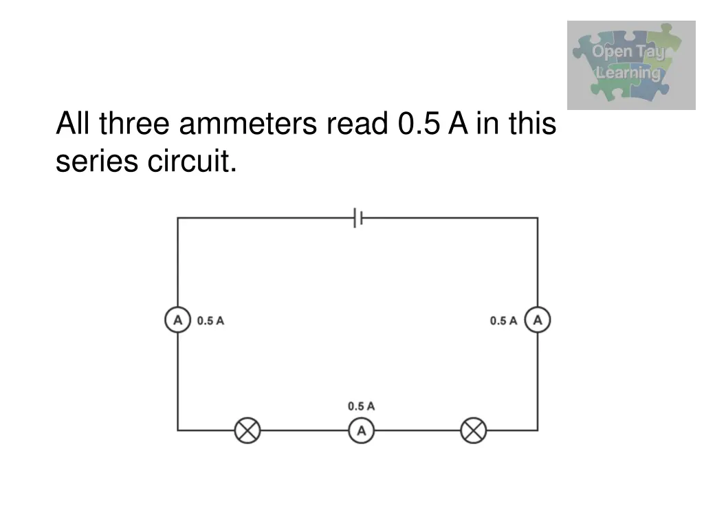 all three ammeters read 0 5 a in this series